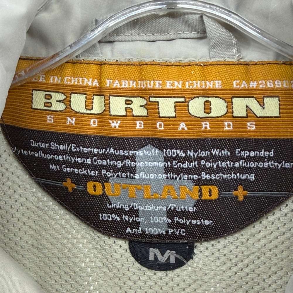 Burton Anorak Mens M Outland Tan Pullover Snowboard Jacket Sport EUC - Picture 3 of 10